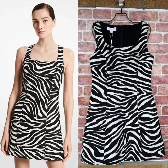 MICHAEL KORS COLLECTION Zebra Wool Jacquard Dress size 8 - Picture 1 of 17
